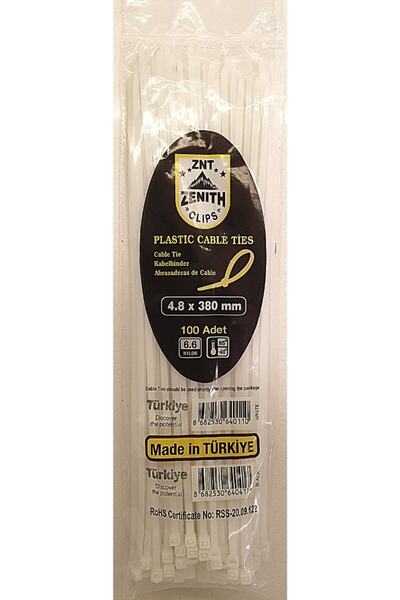zenıth klips Zenıth Kablo Kelepçesi 4,8x380 1 Paket ( 100 Adet )