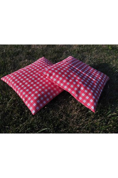 Angels' Collection Red Gingham Cushion Single - With Liquid Repellent Feature - 40*40 2-Piece