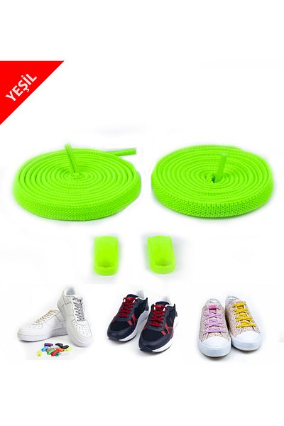 AiryFooT Takbırak Elastic Shoe Laces, Smart Laces, New Generation Laces Green