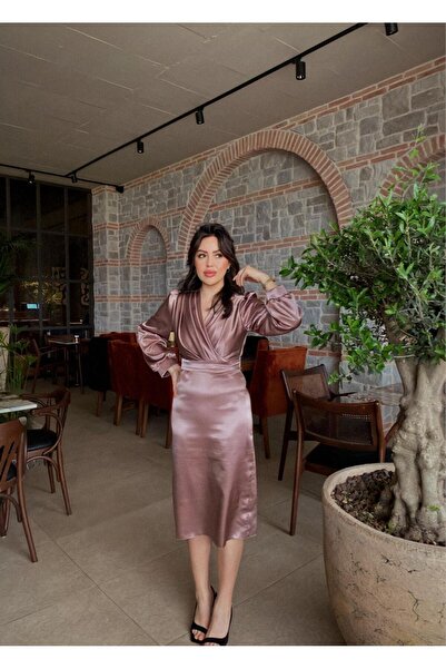 LAVENDEL Abehlia Dalya Kadın Gül Kurusu Abiye/elbise