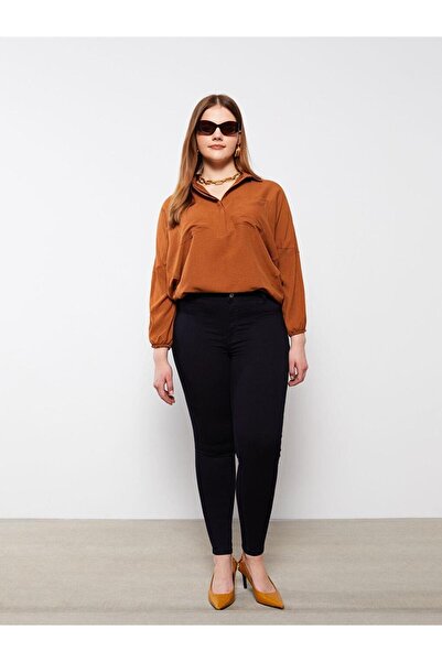 LC Waikiki Büyük Beden Skinny Fit Cep Detaylı Kadın Rodeo Jean Pantolon