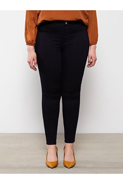 LC Waikiki Büyük Beden Skinny Fit Cep Detaylı Kadın Rodeo Jean Pantolon
