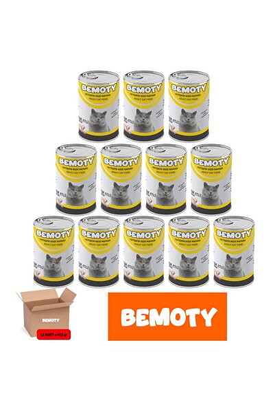 BEMOTY Tavuk Etli Kedi Konserve Yaş Mama 415gr *12 Adet