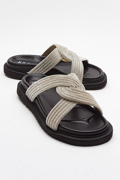LuviShoes AIDA Black Stone Women's Slippers