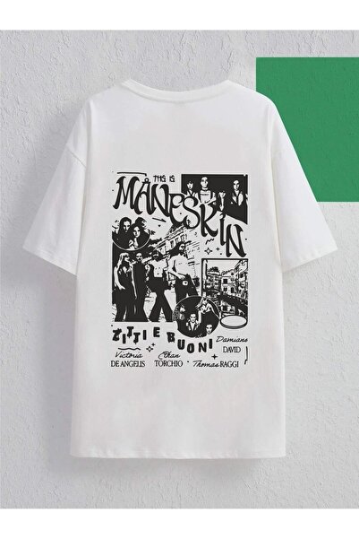Stendhal MANESKİN BASKILI KADIN VE ERKEK OVERSİZE T SHİRT