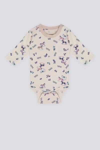 U.S. Polo Assn. Us Polo AssnUSB1023 Baby Girl Long Sleeve Bodysuit