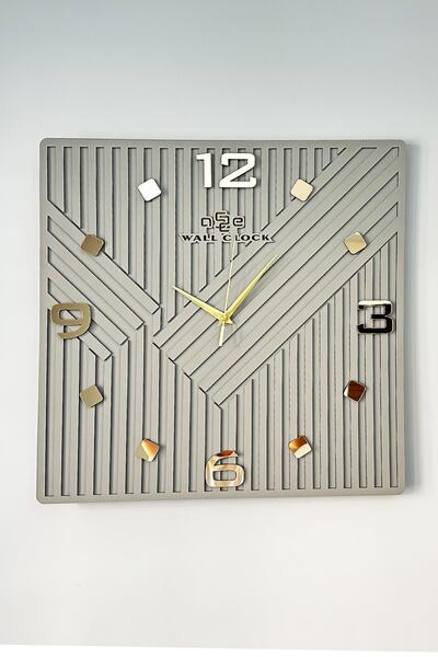 aSSe Tasarım Square Long Pattern Aynalı Kare Çizgili 50x50 Sessiz Mekanizma D...