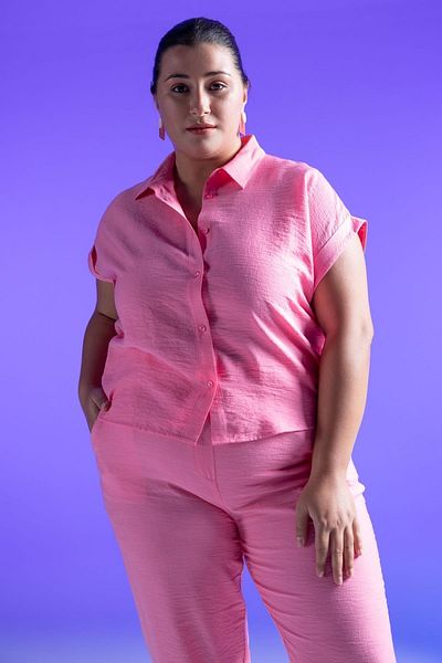 DeFacto Aerobinová košile Df Plus velké velikosti s knoflíky