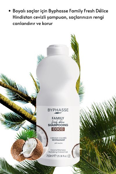 BYPHASSE Family Fresh Coconut Shampoo Special for Dyed Hair 750ml