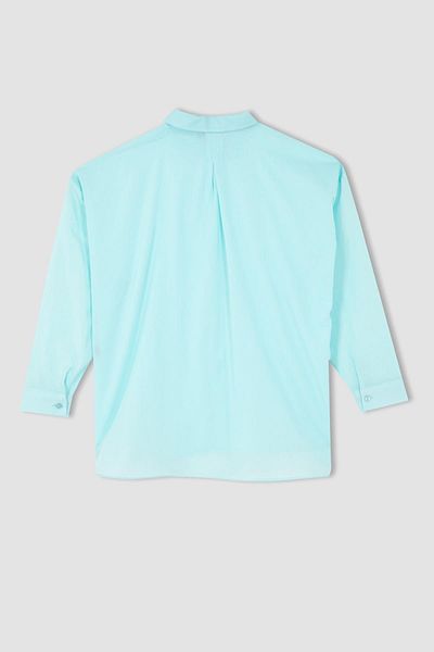 DeFacto Oversize Fit Voile Long Sleeve 100% Cotton Shirt