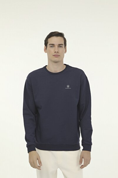 lumberjack M-SN75 BSC C NECK SW 3FX Lacivert Erkek Sweatshirt