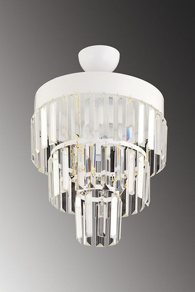 Kraliçe Paris 30' Modern White Crystal Stone Chandelier - 3 Tiers