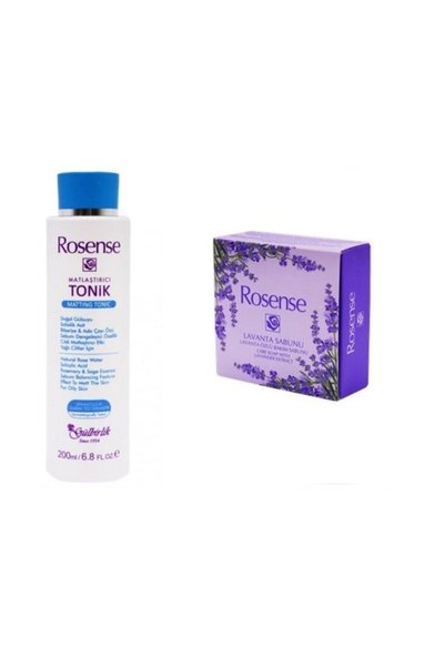 Rosense 200 ml Lavender Extract Mattifying Tonic + 2-Piece Care Soap Set 7417...
