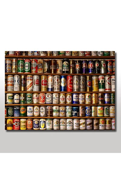 Cakatablo 50cmX70cm Ahşap Tablo Bira Kutuları Rafı
