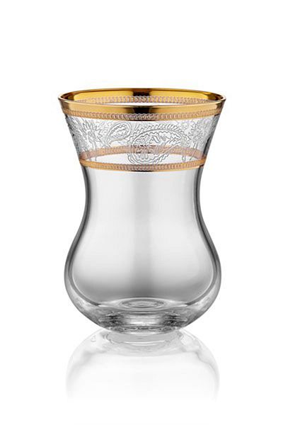 Cemile Golden Paisley Set of 6 Tea Glasses 1Mn-Q8133-Tea