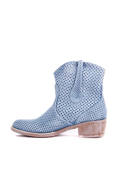 SailLakers - Hakiki Deri Mavi Kadın Bot 105-2596-VENUS