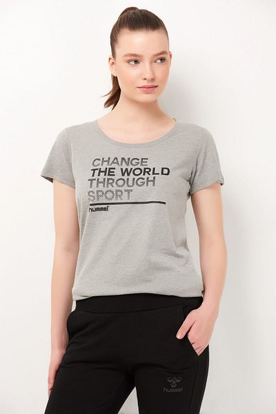 hummel HMLFLORELLA T-SHIRT S/S ΓΚΡΙ MELANGE Γυναικείο T-Shirt 100580936