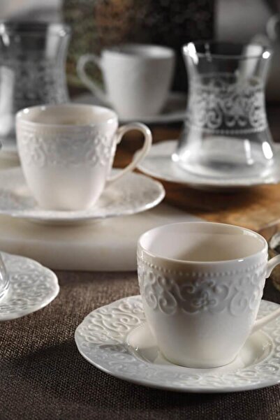 Kütahya Porselen İrem 18 Parça Çay & Kahve Seti