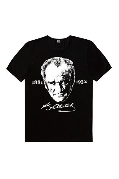 ROCKANDROLL Tricou negru cu mânecă scurtă semnat Ataturk