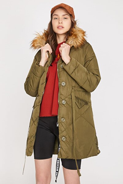 Koton Γυναικείο Πράσινο Παλτό 9KAL07395OW