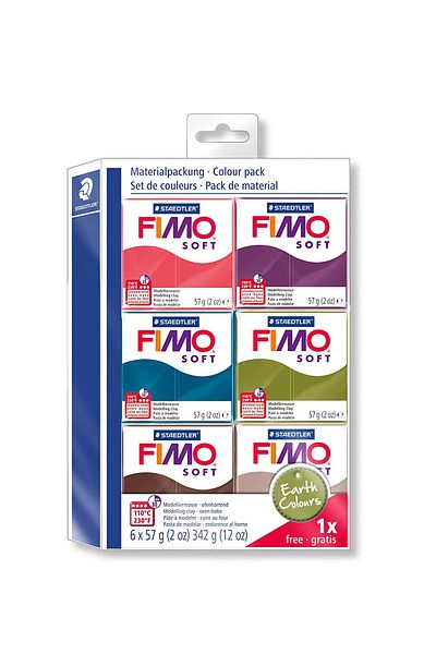 Fımo Staedtler Fimo Soft Polymer Clay Set 6 Colors X 57 GrEarth Colors