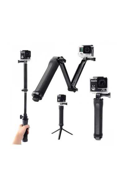 Gplus Aksiyon Kamera 3 Yollu Katlanır Monopod Stand Selfie Çubuğu GP238