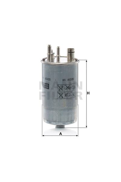 MANN Fıat Fiorino 1.3 Multijet 16v 55kw 75hp Yakıt Mazot Filtresi Wk853/20