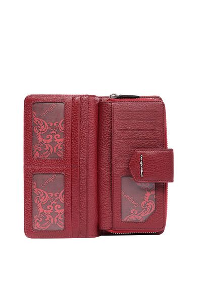 CENGİZ PAKEL Genuine Leather Claret Red Women's Wallet 65104