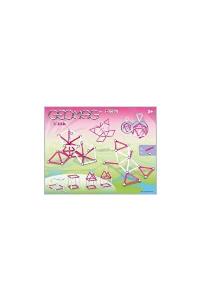 Ekincioğlu Geomag Pink 66 Pieces - Magnetic Construction Toy - Swiss Production