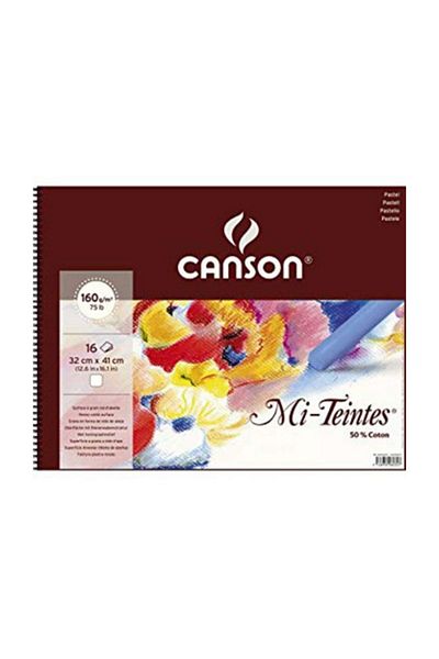 Canson Mi-Teintes White Pastel Notebook with Spiral 16 Yp 160g 32x41