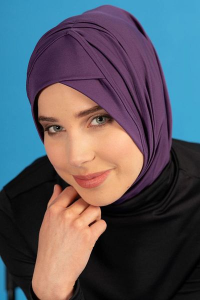 Marina Boneta de mare cu detalii în cruce violet pentru femei 50709