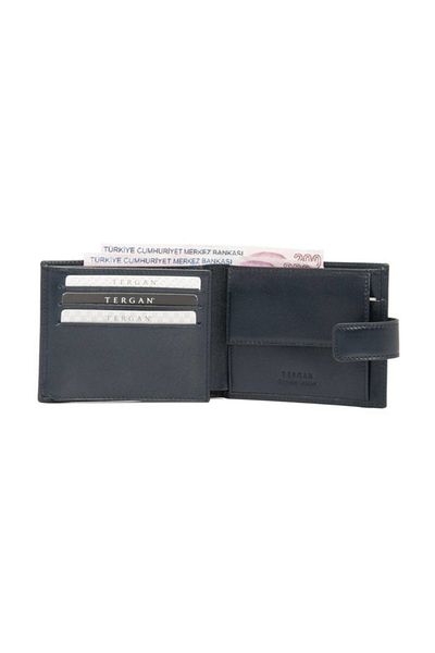 Tergan Genuine Leather Navy Blue Leather Men's Wallet S1CE00001109
