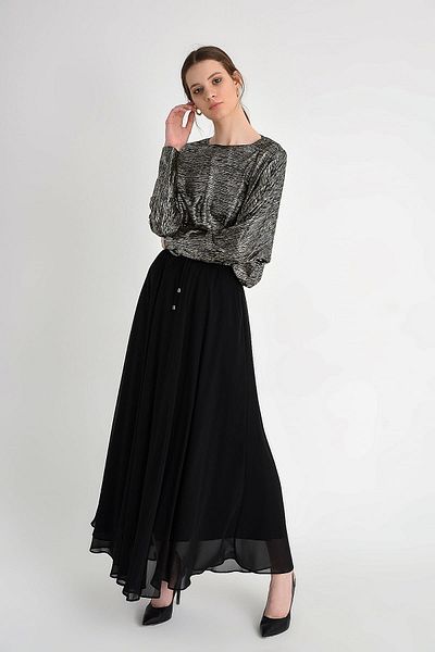Bym Fashion Γυναικεία Μαύρη Φούστα 1141
