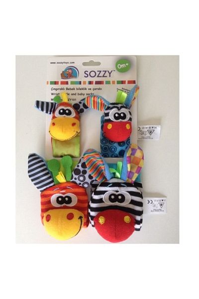 Sozzy Toys Hand Bracelet and Booties with Rattle Toy
