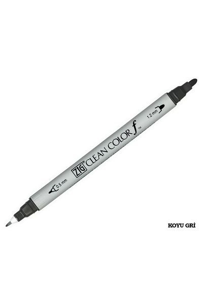Zig Clean Color f Double Tip Pen 095 Dark Gray