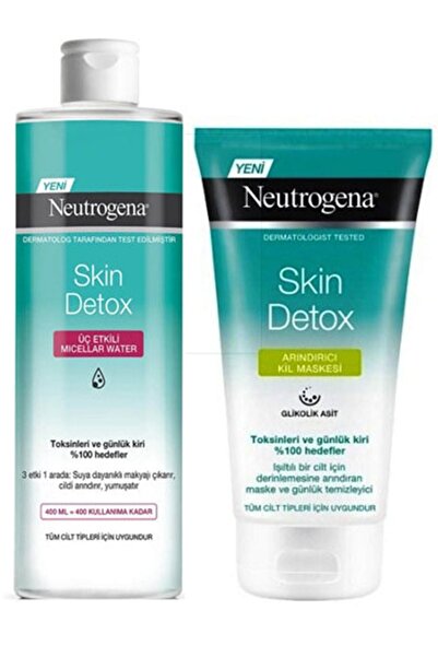 Neutrogena Skin Detox Miceller Makyaj Temizleme Suyu Skin Detox Kil Maskesi