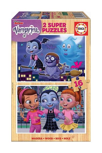 EDUCA 2x16 Piece Disney Vampirine Wooden Children's Puzzle