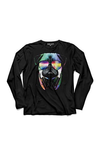 Kendim Seçtim DJ Pug Dog Debeli Pas Majica Dugih Rukava Štampano Dječja T-shirt