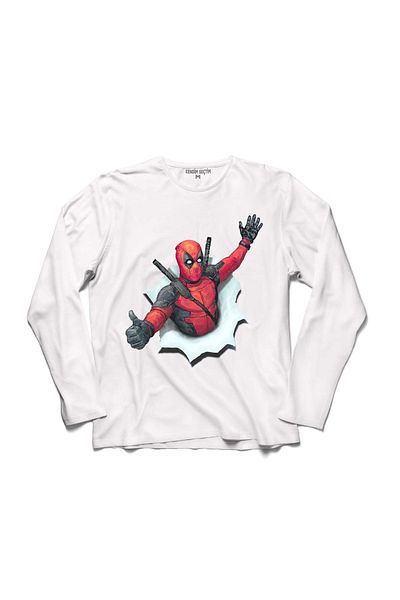 Kendim Seçtim Tricou cu mânecă lungă Deadpool 1 2 3 Logo Dead Pool 3 Tricou imprimat pentru copii