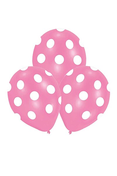 Kazanabil 20 قطعة من بالونات الحفلات الوردية مع نقاط البولكا البيضاء
