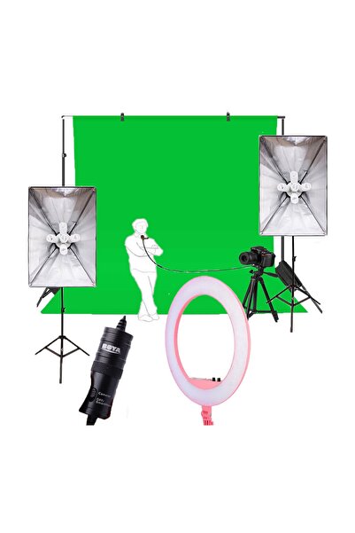 Deyatech Youtuber Kit Pro Sürekli Video Işık Softbox VE Ring Light Led Kit