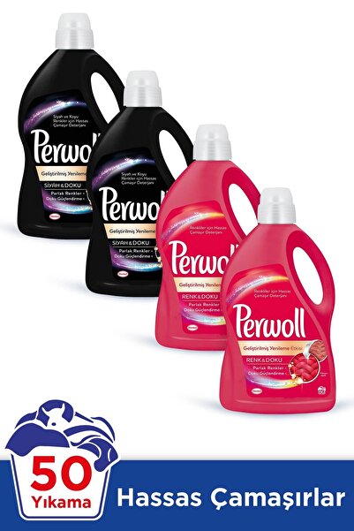 Perwoll Yenilenen Siyahlar 2 Adet + Yenilenen Renkler 3 lt  4'lü Set