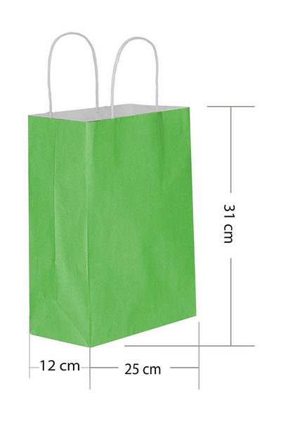Kikajoy Πράσινη τσάντα δώρου Kraft 25 - 25x12x31 cm