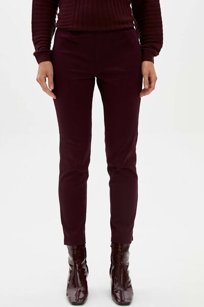 DeFacto بنطال سيجارة فالنتينا باللون العنابي للنساء J8743AZ.19AU.BR304