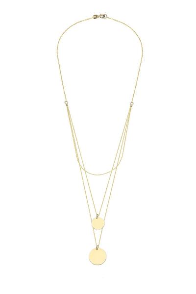 Glorria Kadın Altın Üçlü Kombin Plaka Kolye SV0116