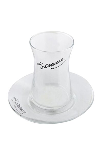 Porland Atatürk Desen 1 Tabaklı Çay Bardağı 165Cc 04Fia001394