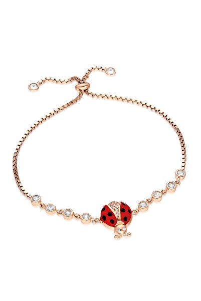 Nereze 925 Ayar Asansörlü Uğur Böceği Bileklik Kadın Gümüş Bileklik TXE8B92BA...