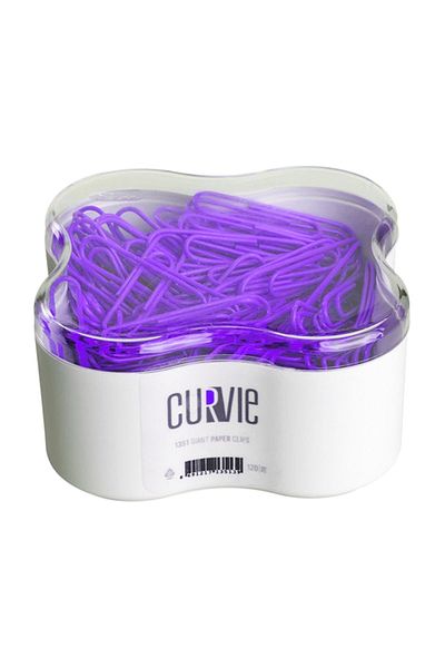 Mas Curvie Colored Giant Paper Clip 120 Pieces Purple
