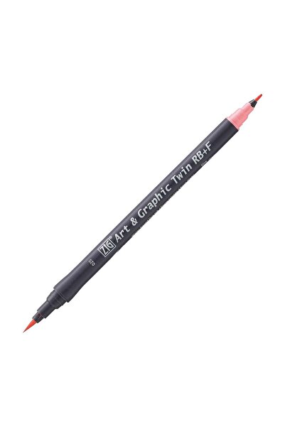 Zig Art&Graphic Twin Rb+F Double Ended Drawing Pen 025 Light Carmine
