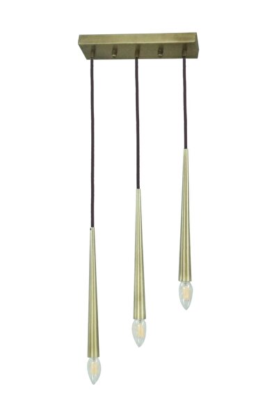 Modi Lighting 3'lü Konik Borulu Sıralı Sarkıt Modern Avize Mod-av- 4401-3ey